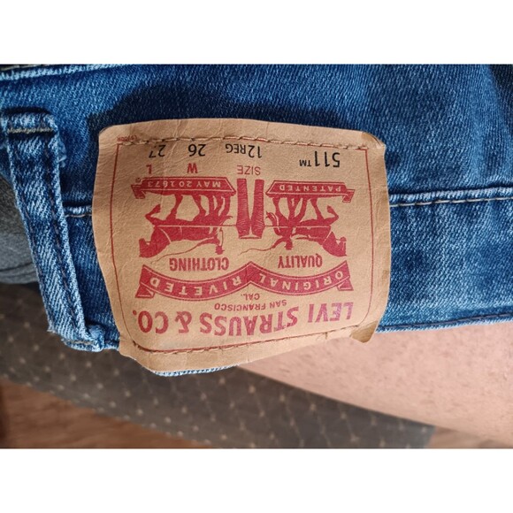 NWT Levi's 511 slim performance jeans boys 12reg 27x26 dark wash denim - Picture 6 of 6